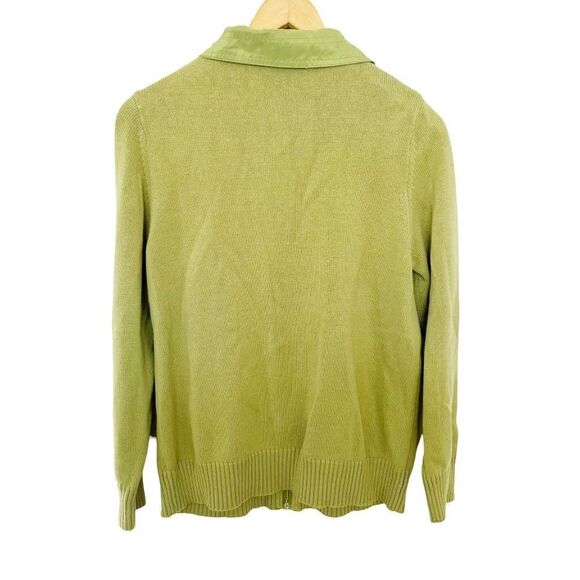 Carroll Reed Green Knit Zippered‎ Jacket Sweater - Picture 2 of 6